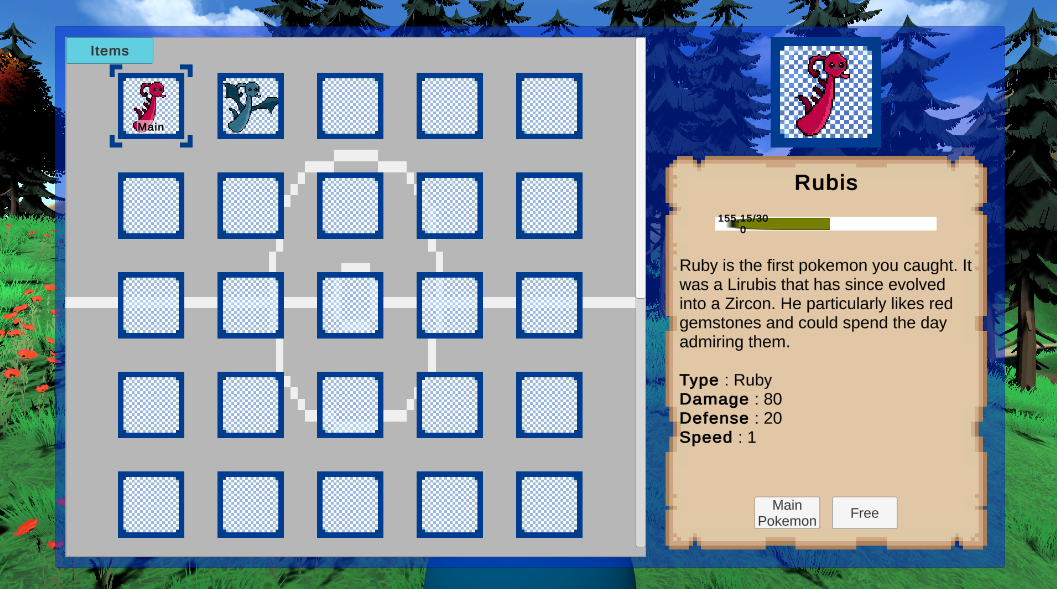 pokemon's inventory