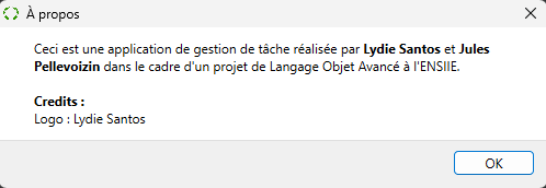 Boîte de dialogue à propos